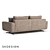 Elegant Zillis Sofa Brown Wood 3D model small image 3