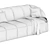 Luxury Cloud Leather Stitched Sofa 3D model small image 6