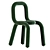 Modern Bold Moustache Accent Chair 3D model small image 1