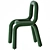 Modern Bold Moustache Accent Chair 3D model small image 2