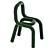 Modern Bold Moustache Accent Chair 3D model small image 3