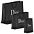 Brand Shopping Bags Set, Various Sizes 3D model small image 3