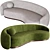 Modern Curved Austin Sofa Design 3D model small image 2