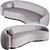 Modern Curved Austin Sofa Design 3D model small image 3