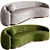 Modern Curved Austin Sofa Design 3D model small image 5