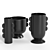 Minimalist Black Ceramic Vases 3D model small image 1