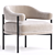 Luxury Sherpa Armchair in Ivory 3D model small image 2