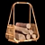 Rotang Log Basket | RoseGrey 3D model small image 2