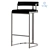 Contemporary Velvet Bar Stool Stainless Steel 3D model small image 1