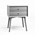 Acorn Mid-Century Closed Nightstand 3D model small image 5