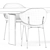 Modern Elegance Set: Holly Chairs & Morgan Table 3D model small image 5