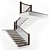 Modern Metal-Wood Staircase - White 3D model small image 1