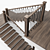 Modern Metal-Wood Staircase - White 3D model small image 3