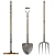 Vintage Garden Tool Set 3D model small image 1