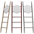 Mid-Century Acacia Ladder with Mirror 3D model small image 1