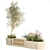 Urban Oasis Bench with Olive Tree & Shrubs 3D model small image 5