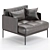 Modern Leather Armchair Meticulously Designed 3D model small image 2