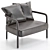 Modern Leather Armchair with Armrests 3D model small image 2