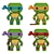 Retro 8-Bit Ninja Turtles Figurines 3D model small image 1