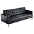 Luxurious Black Leather Sofa 3D model small image 1