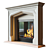 Modern Stone Fireplace with Illuminated Fire 3D model small image 2