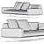 Luxury Soft Dream Sofa: Flexform 3D model small image 5