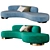 Curved Serpentine and Vladimir Sofas 3D model small image 1