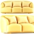 Modern Large Three-Seat Sofa 3D model small image 3