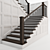 Modern Metal and Wood Staircase 3D model small image 2