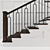 Modern Metal and Wood Staircase 3D model small image 3