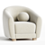  Luxe Leather Djo Armchair 3D model small image 1