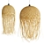 Rustic Bamboo Pendant Lights 3D model small image 2