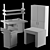 Laboratory Wall Bench Island Sink 3D model small image 6