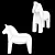 Dala Horse Concrete Statuettes Set 3D model small image 3