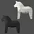 Dala Horse Concrete Statuettes Set 3D model small image 5