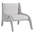 Modern Upholstered Armchair Design 3D model small image 3