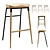 Sleek Modern Bar Stool 3D model small image 1