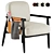 Modern Fabric Armchair with Removable Cover 3D model small image 1