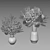 Blue Hydrangea Decor Set 048 3D model small image 6