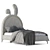 Whimsical Bunny Ears Pet Bed 3D model small image 1