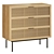 Vintage Style Rattan Drawers Cabinet 3D model small image 1