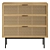 Vintage Style Rattan Drawers Cabinet 3D model small image 3