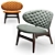 Baxter Dalma Armchair in Materials 3D model small image 8