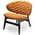 Baxter Dalma Armchair in Materials 3D model small image 13