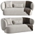 Modern 3-Seater Swell Fabric Sofa 3D model small image 1