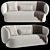 Modern 3-Seater Swell Fabric Sofa 3D model small image 2