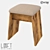 LoftDesigne 31189 Wooden Fabric Stool 3D model small image 1