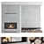 Impressive 3D Fireplace Wall Set 3D model small image 1