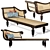 Colonial Rosewood Chaise Longue 3D model small image 6