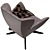 Elegant Tulip Shell Armchair 3D model small image 3